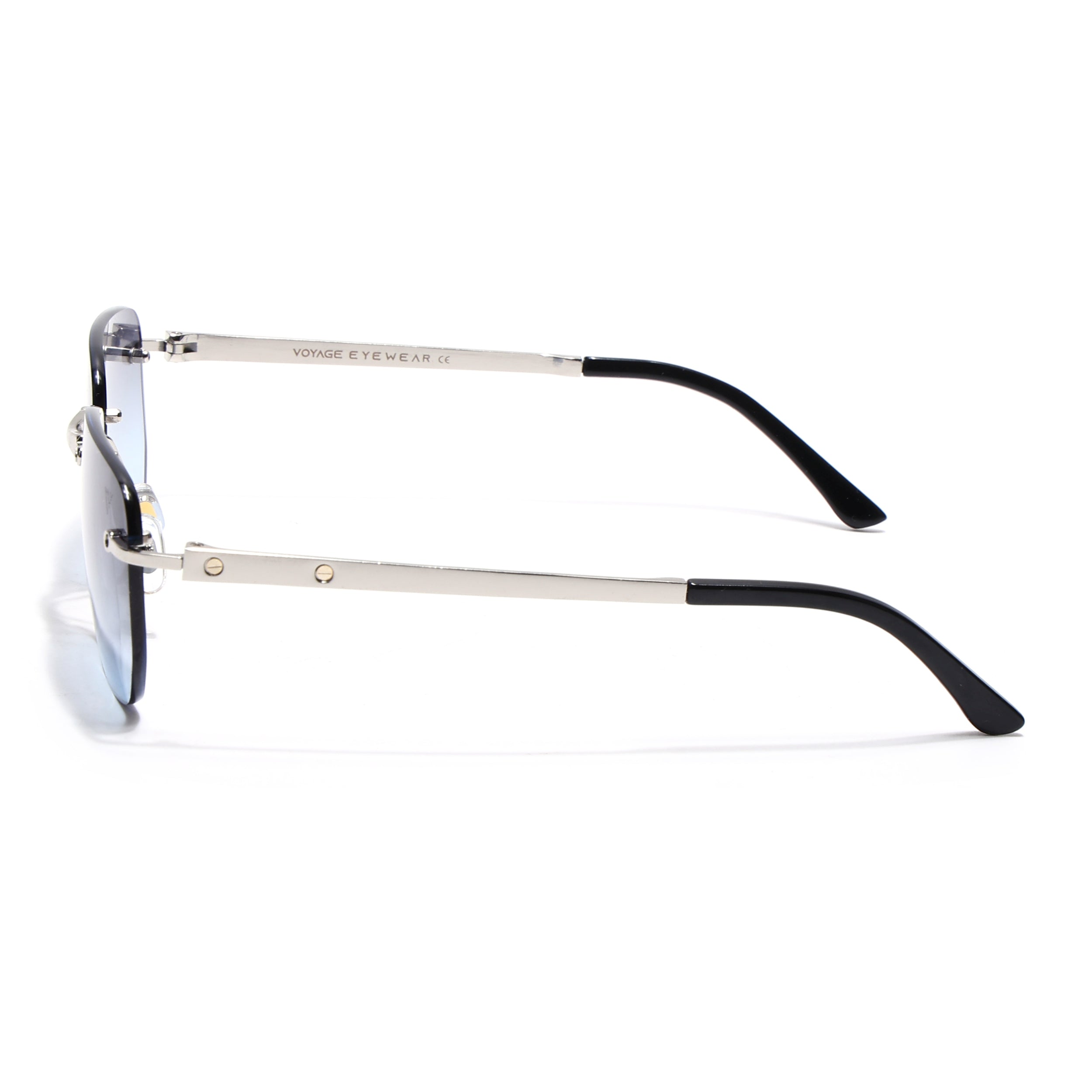 Rayn | Grey & Clear Rimless Sunglasses | Silver Frame - MG7602