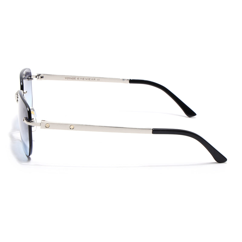 Rayn | Grey & Clear Rimless Sunglasses | Silver Frame - MG7602