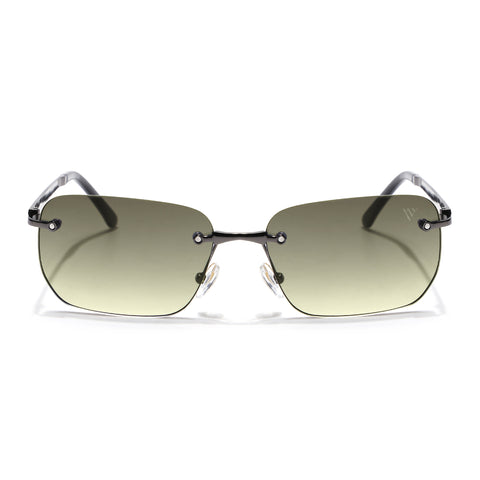 Rayn | Olive & Clear Rimless Sunglasses | Grey Frame - MG7603