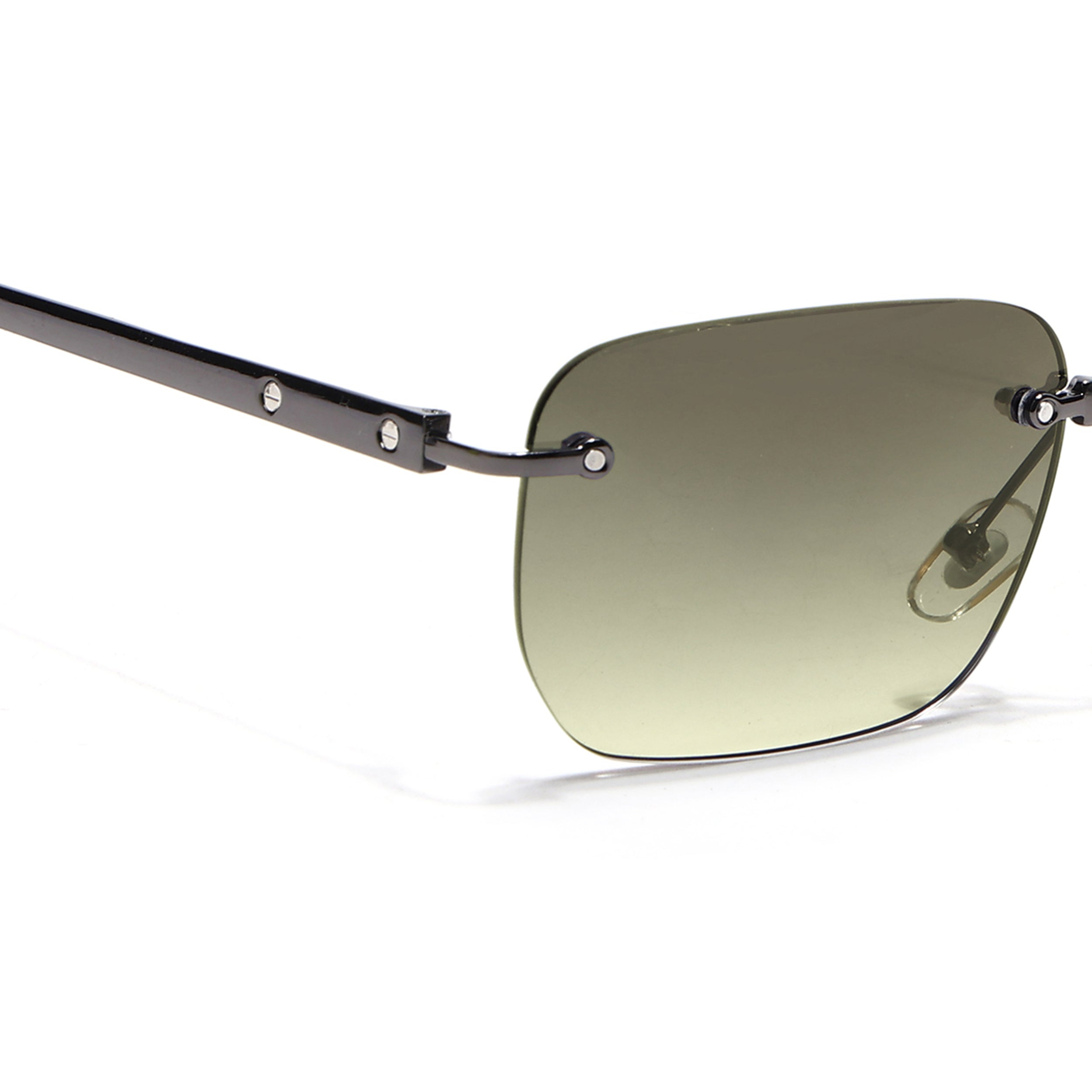 Rayn | Olive & Clear Rimless Sunglasses | Grey Frame - MG7603