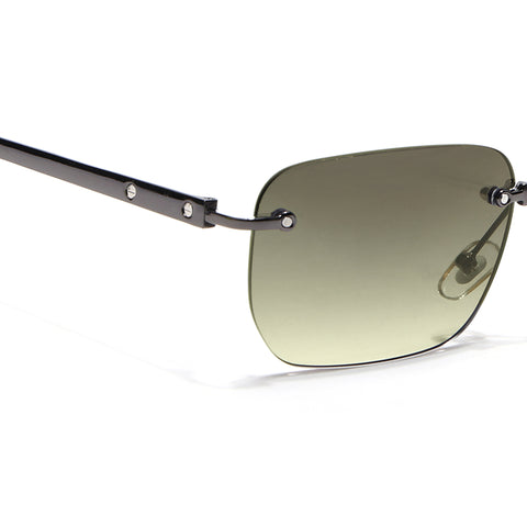 Rayn | Olive & Clear Rimless Sunglasses | Grey Frame - MG7603