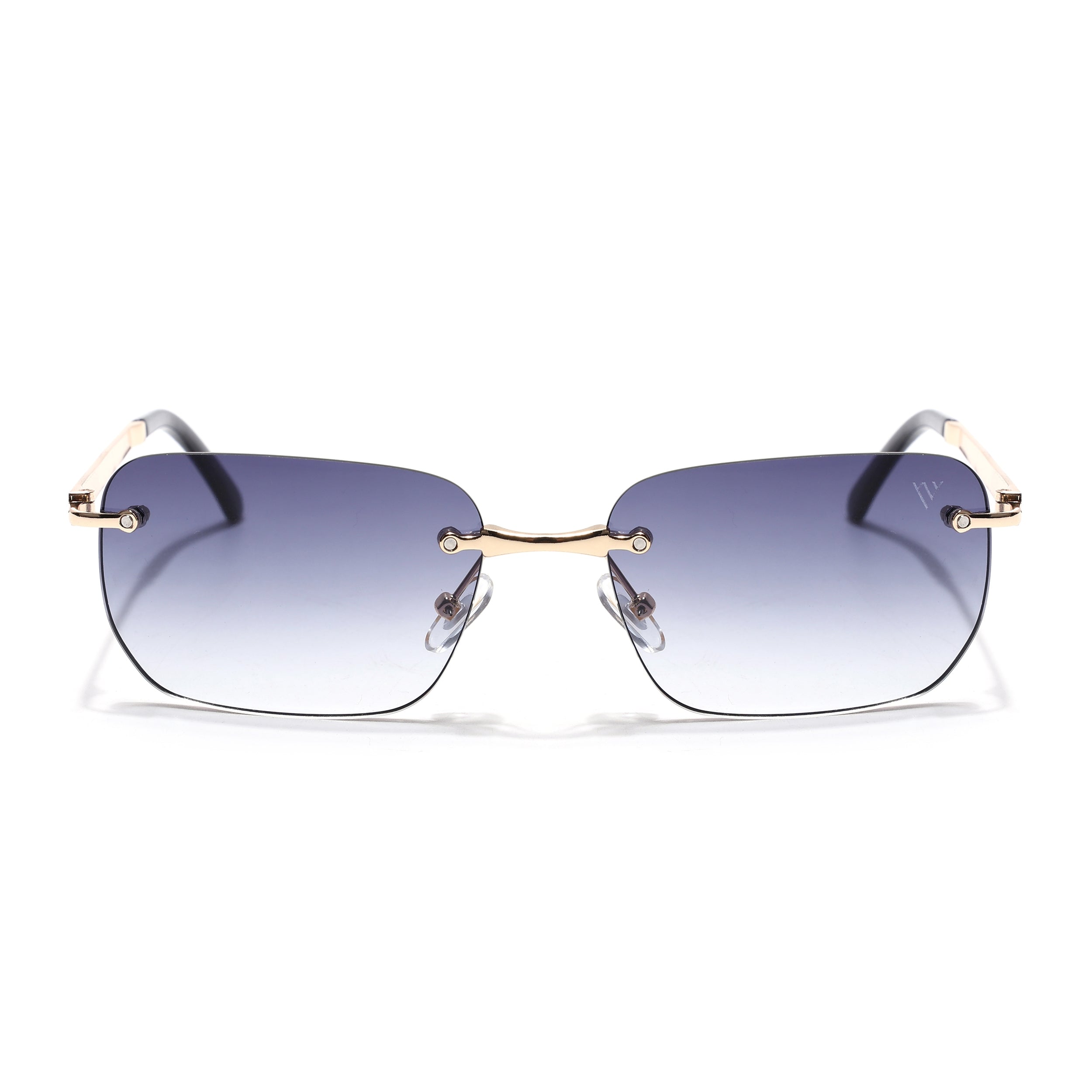 Rayn | Grey & Clear Rimless Sunglasses | Golden Frame - MG7604