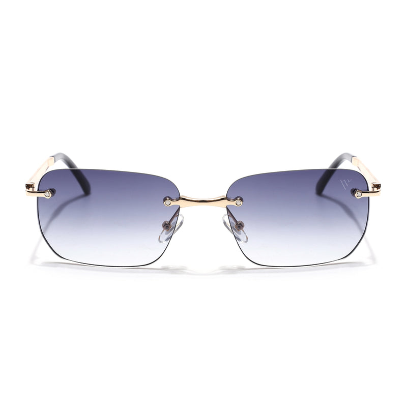 Rayn | Grey & Clear Rimless Sunglasses | Golden Frame - MG7604
