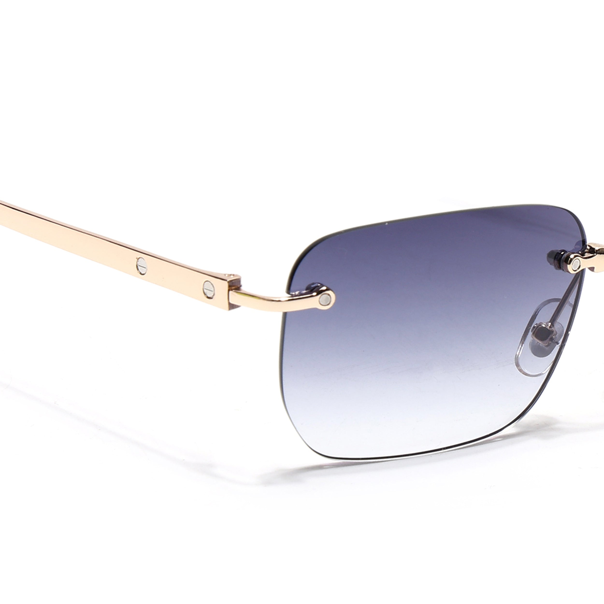 Rayn | Grey & Clear Rimless Sunglasses | Golden Frame - MG7604