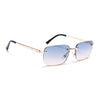 Rayn | Blue & Brown Rimless Sunglasses | Golden Frame - MG7605