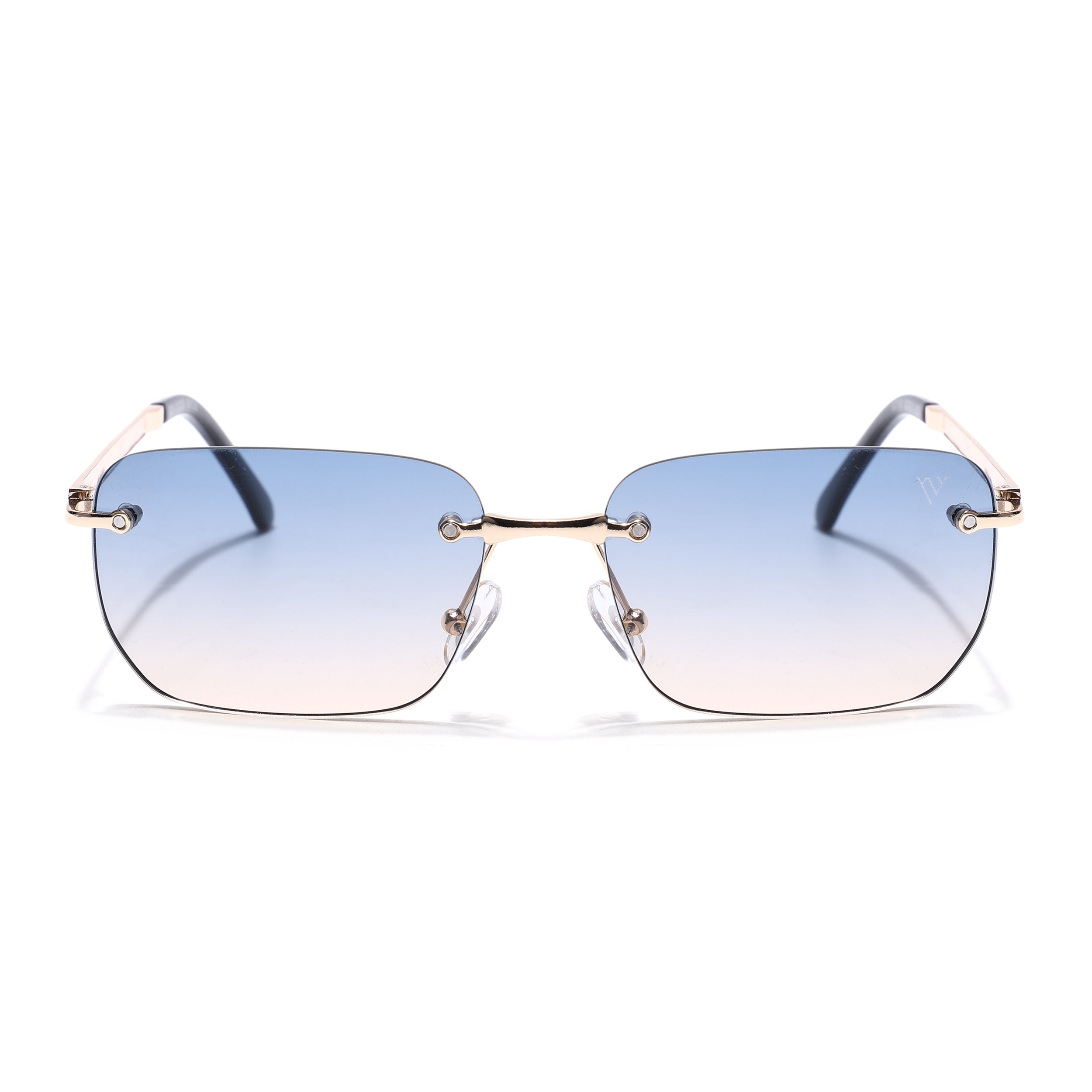 Rayn | Blue & Brown Rimless Sunglasses | Golden Frame - MG7605
