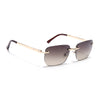Rayn | Brown & Clear Rimless Sunglasses | Golden Frame - MG7606