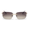 Rayn | Brown & Clear Rimless Sunglasses | Golden Frame - MG7606