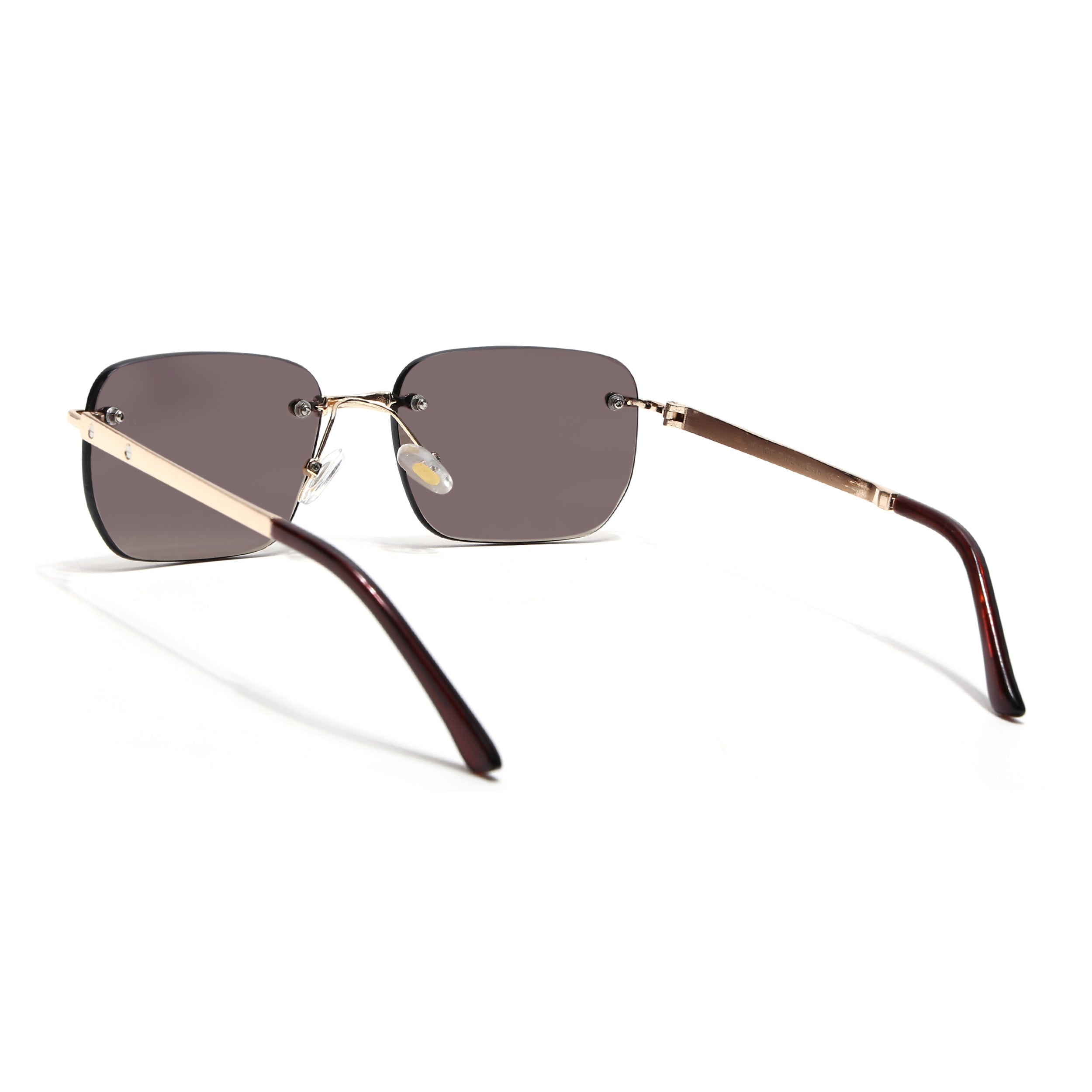 Rayn | Brown & Clear Rimless Sunglasses | Golden Frame - MG7606