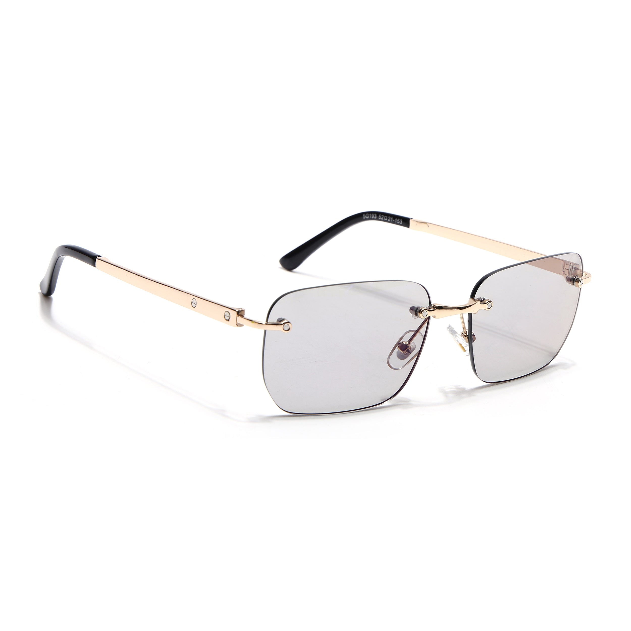 Rayn | Light Black Rimless Sunglasses | Golden Frame - MG7607