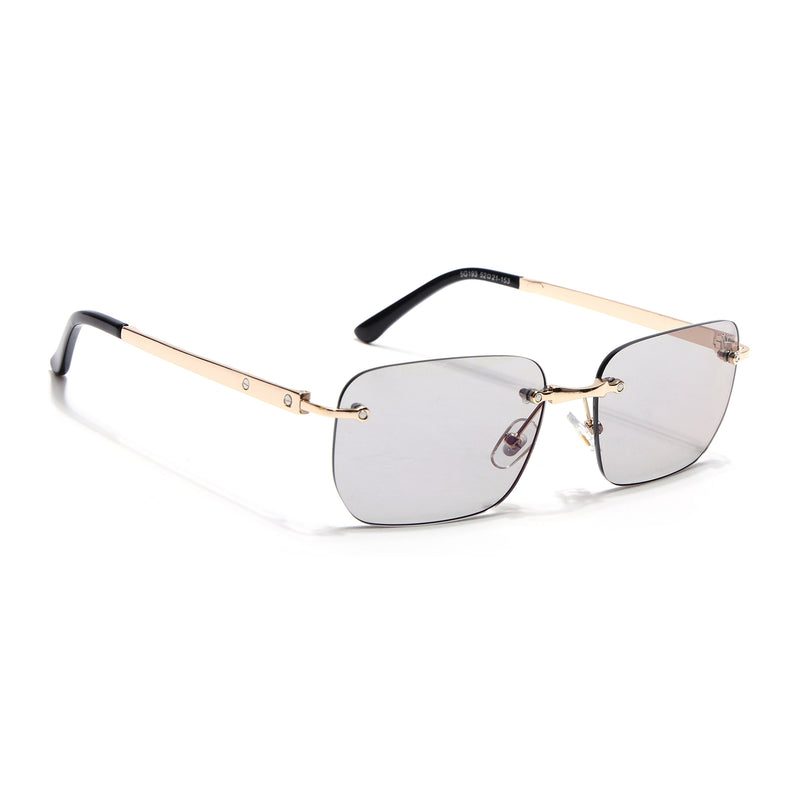 Rayn | Light Black Rimless Sunglasses | Golden Frame - MG7607