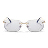 Rayn | Light Black Rimless Sunglasses | Golden Frame - MG7607