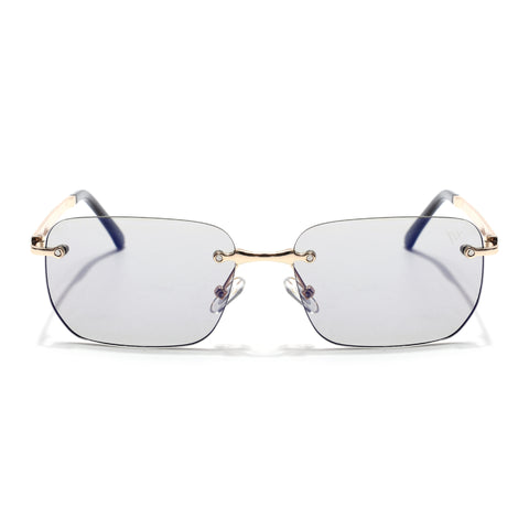 Rayn | Light Black Rimless Sunglasses | Golden Frame - MG7607