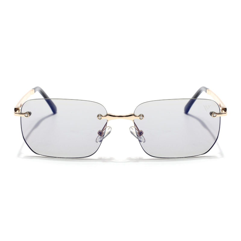 Rayn | Light Black Rimless Sunglasses | Golden Frame - MG7607