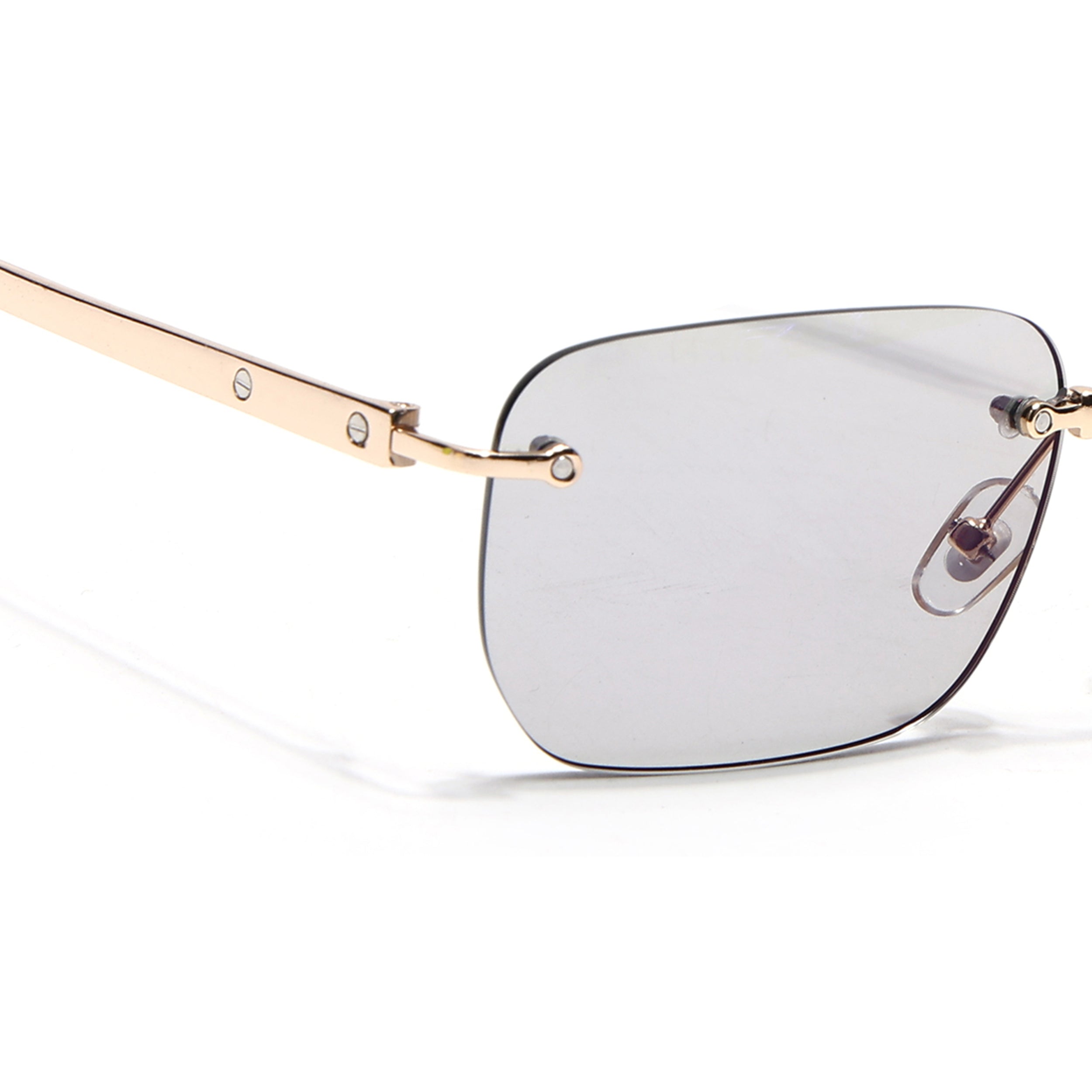 Rayn | Light Black Rimless Sunglasses | Golden Frame - MG7607