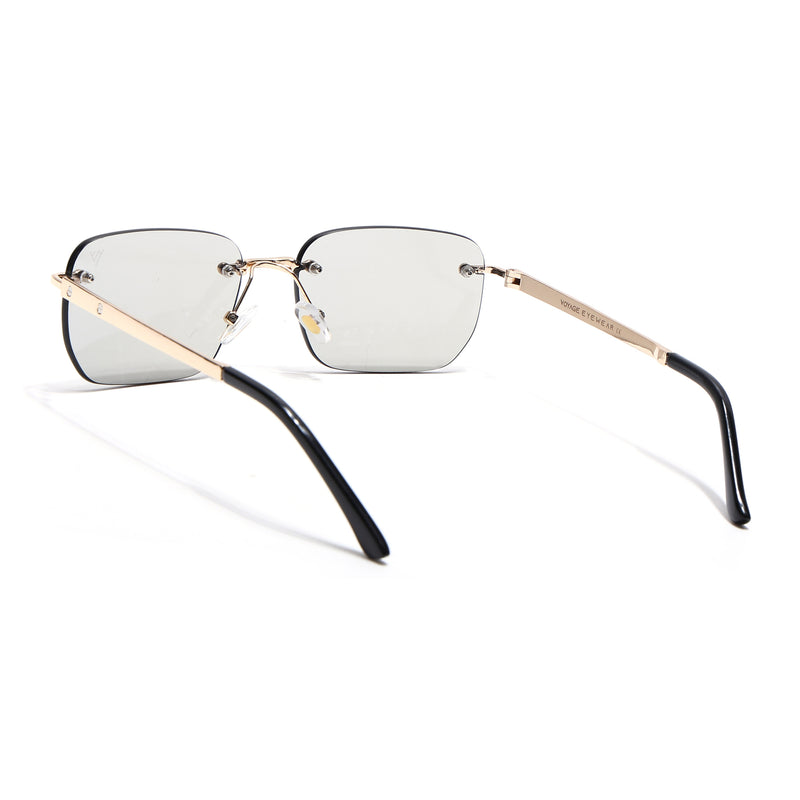 Rayn | Light Black Rimless Sunglasses | Golden Frame - MG7607