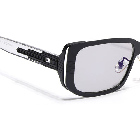 Rectangle Sunglasses for Men & Women (Clear Lens | Black Frame - MG6895)