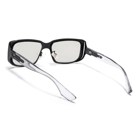 Rectangle Sunglasses for Men & Women (Clear Lens | Black Frame - MG6895)