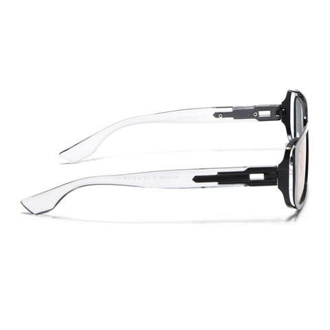 Rectangle Sunglasses for Men & Women (Clear Lens | Black Frame - MG6895)