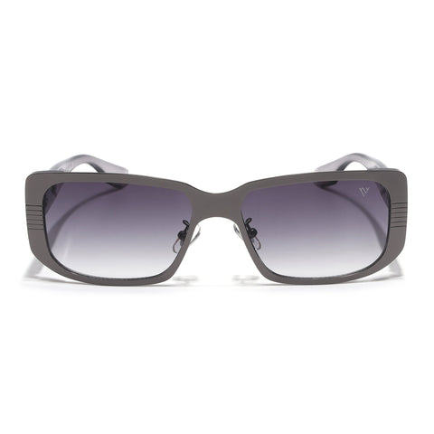 Rectangle Sunglasses for Men & Women (Olive & Clear Lens | Grey Frame - MG6896)