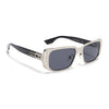 Rectangle Sunglasses for Men & Women (Grey Lens | Silver Frame - MG6897)