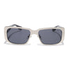 Rectangle Sunglasses for Men & Women (Grey Lens | Silver Frame - MG6897)