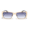 Rectangle Sunglasses for Men & Women (Grey & Clear Lens | Golden Frame - MG6898)