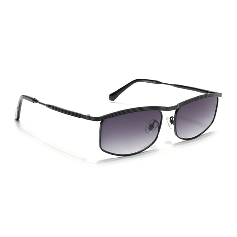 Rectangle Sunglasses for Men & Women (Black & Clear Lens | Black Frame - MG6901)