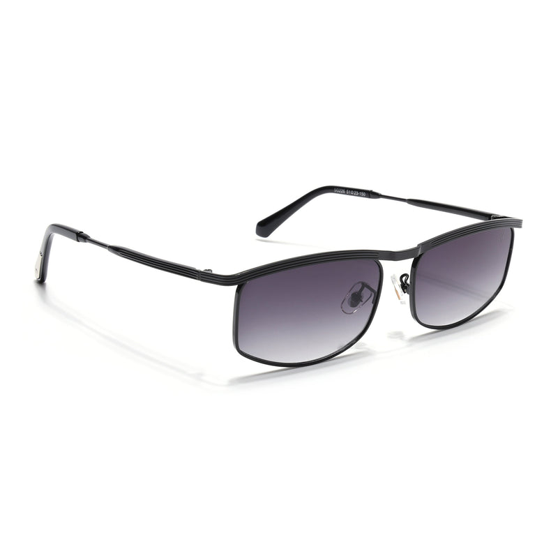 Rectangle Sunglasses for Men & Women (Black & Clear Lens | Black Frame - MG6901)