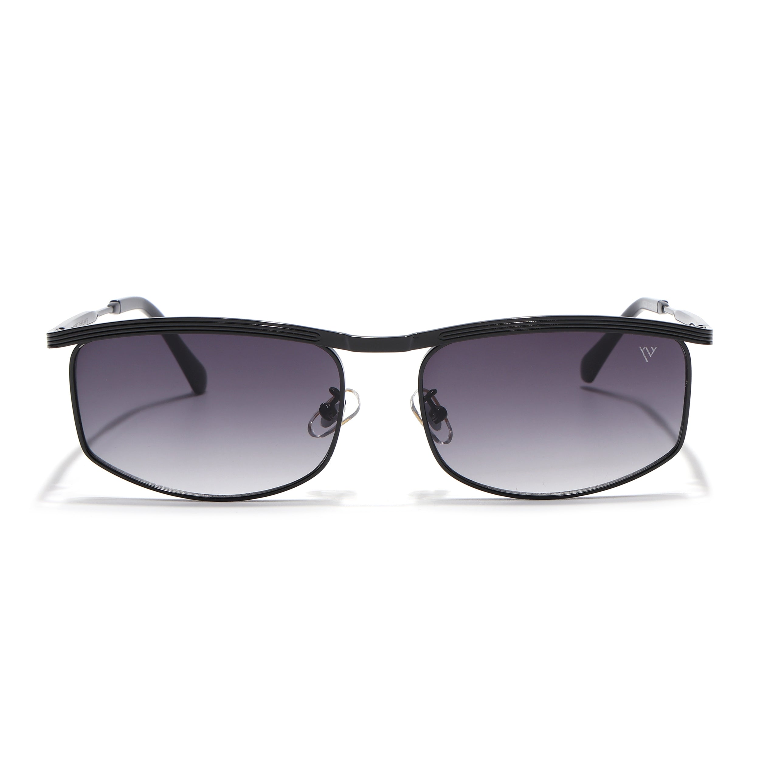 Rectangle Sunglasses for Men & Women (Black & Clear Lens | Black Frame - MG6901)