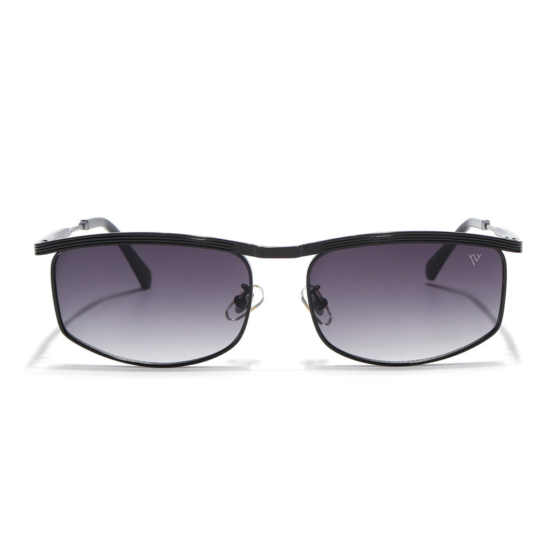 Rectangle Sunglasses for Men & Women (Black & Clear Lens | Black Frame - MG6901)