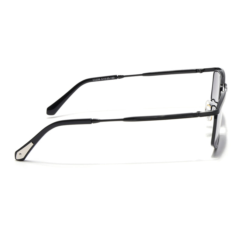 Rectangle Sunglasses for Men & Women (Black & Clear Lens | Black Frame - MG6901)
