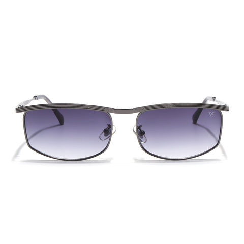 Rectangle Sunglasses for Men & Women (Grey & Clear Lens | Grey Frame - MG6902)