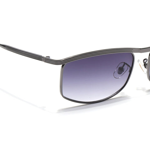 Rectangle Sunglasses for Men & Women (Grey & Clear Lens | Grey Frame - MG6902)