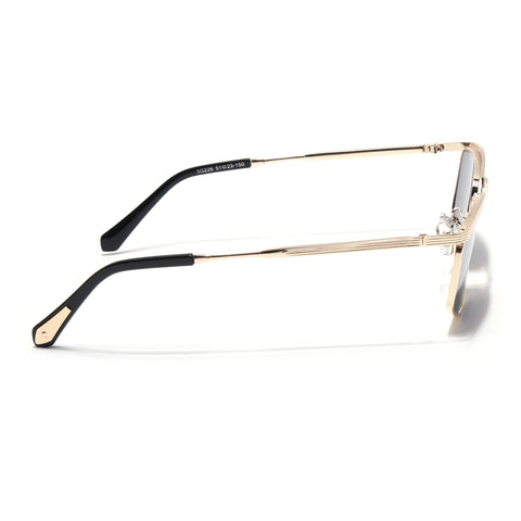 Rectangle Sunglasses for Men & Women (Black Lens | Golden Frame - MG6904)