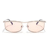 Rectangle Sunglasses for Men & Women (Light Pink Lens | Golden Frame - MG6905)