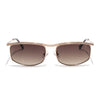 Rectangle Sunglasses for Men & Women (Brown & Clear Lens | Golden Frame - MG6906)