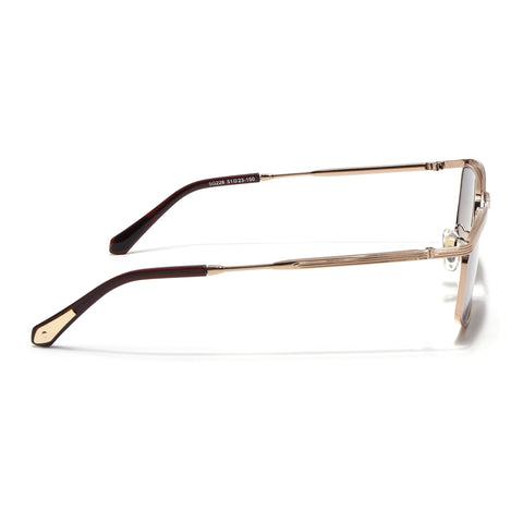 Rectangle Sunglasses for Men & Women (Brown & Clear Lens | Golden Frame - MG6906)