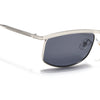 Rectangle Sunglasses for Men & Women (Black Lens | Silver Frame - MG7539)