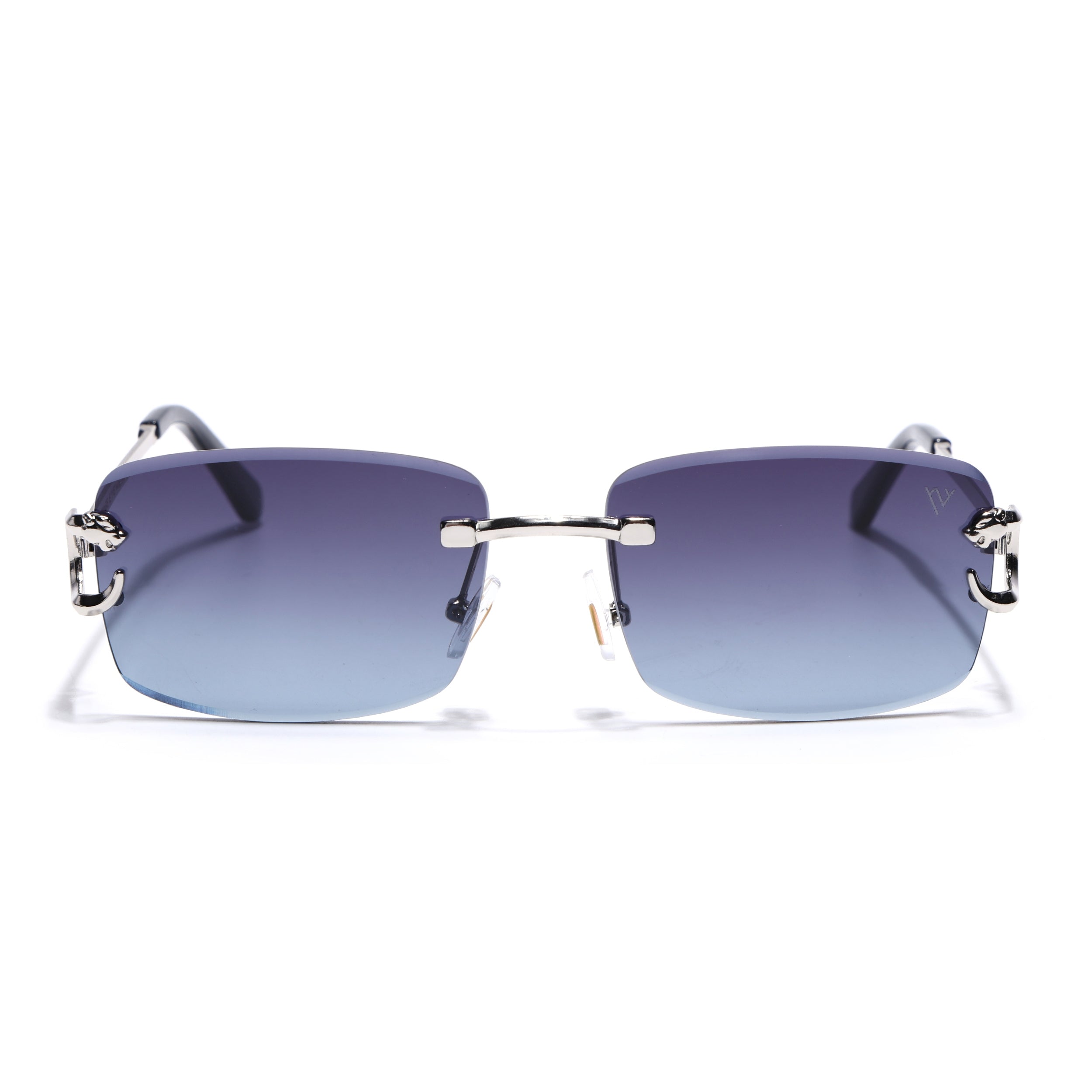 Rimless Sunglasses for Men & Women (Grey & Clear Lens | Silver Frame - MG7524)