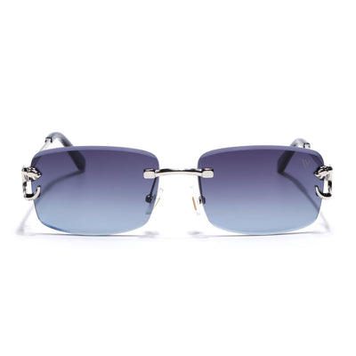 Stud | Grey & Clear Rimless Sunglasses | Silver Frame - MG7524
