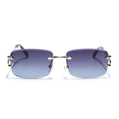 Stud | Grey & Clear Rimless Sunglasses | Silver Frame - MG7524
