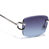 Stud | Grey & Clear Rimless Sunglasses | Silver Frame - MG7524