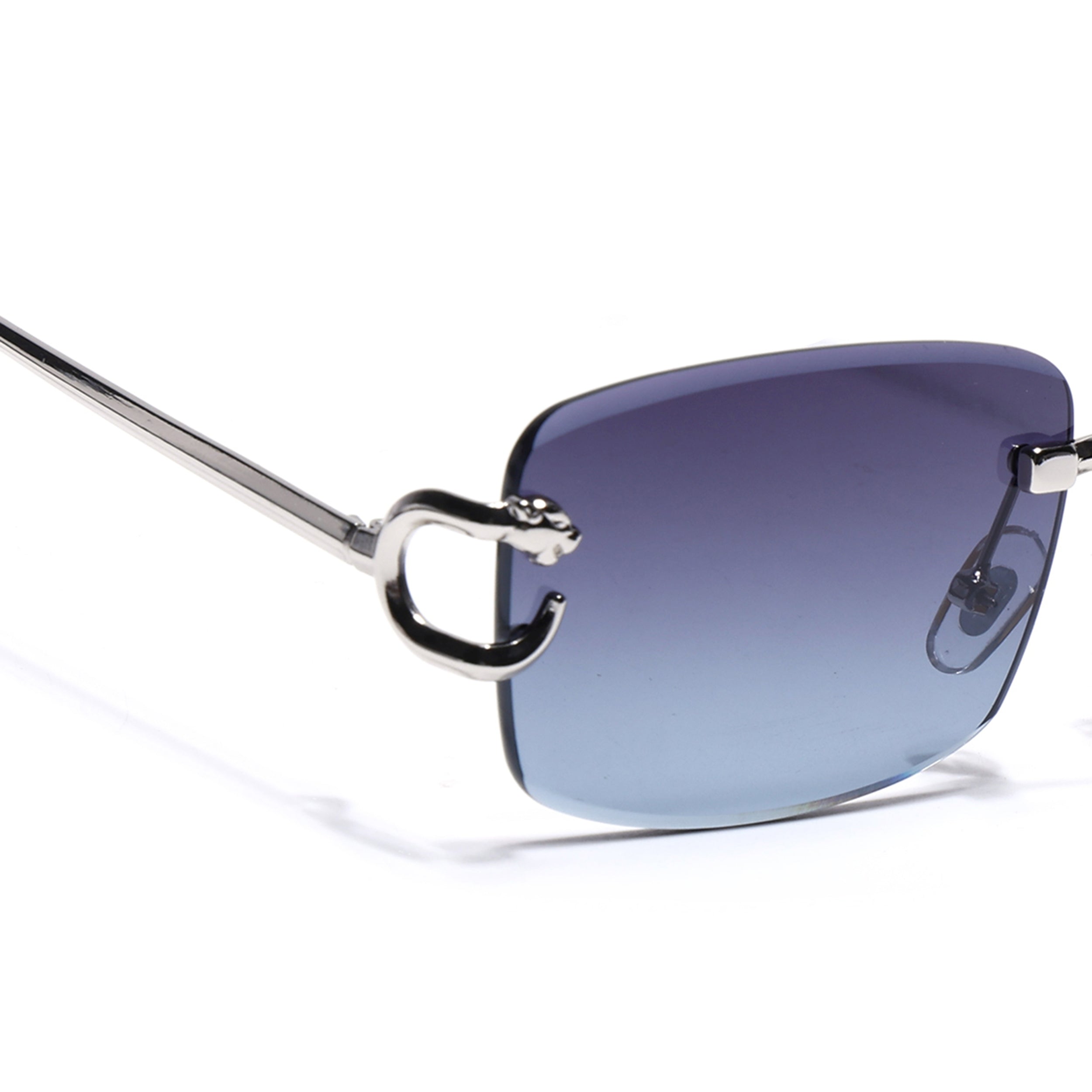 Rimless Sunglasses for Men & Women (Grey & Clear Lens | Silver Frame - MG7524)
