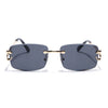 Stud | Black Rimless Sunglasses | Golden Frame - MG7525