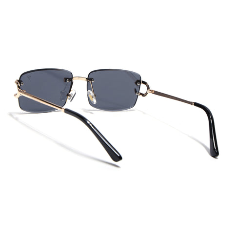 Stud | Black Rimless Sunglasses | Golden Frame - MG7525
