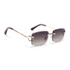 Stud | Brown & Clear Rimless Sunglasses | Golden Frame - MG7526