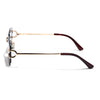 Stud | Brown & Clear Rimless Sunglasses | Golden Frame - MG7526