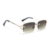 Stud | Olive & Clear Rimless Sunglasses  | Golden Frame - MG7527