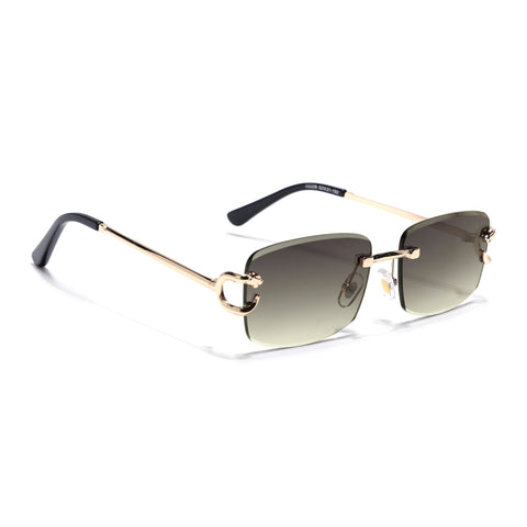 Stud | Olive & Clear Rimless Sunglasses  | Golden Frame - MG7527